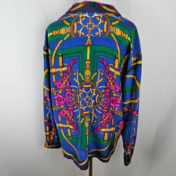 SOLD DO NOT BUY  Blouse Shirt Size 16 Multicolor Floral & Chain Print - Picture 5 of 8